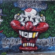Grafite no muro da Escola Estadual Augusto de Lima, na av. do Contorno, São Lucas, Centro-Sul de BH. Em foto tirada em 13/12/2014 por CMC.