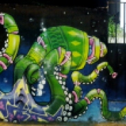 Grafite do Binho, na av. Bandeirantes. Foto: CMC, em 10.12.2014