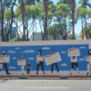 Grafite na galeria a céu aberto durante reforma da Praça da Liberdade. Foto de CMC tirada em 08.9.2018